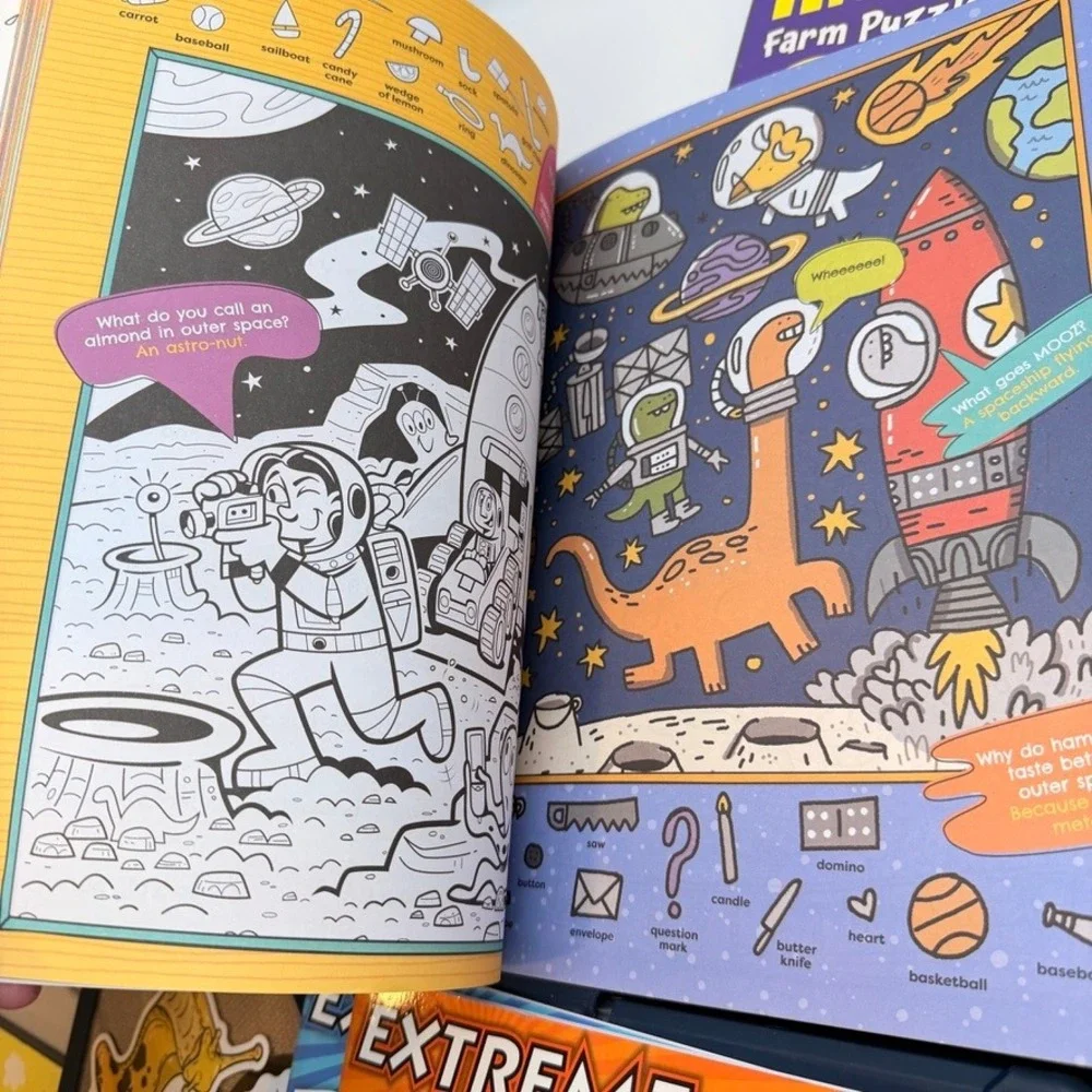 Highlights Kids‎ Hidden Pictures & MindWare Extreme Dot to Dot Activity Book Lot